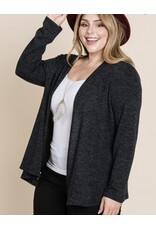 Black Two Tone Knit Cardigan