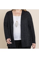 Black Two Tone Knit Cardigan