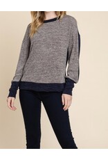 Brown Contrast Block Top