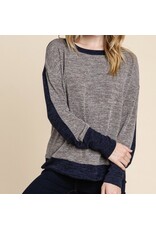 Brown Contrast Block Top