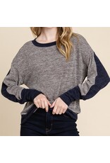 Brown Contrast Block Top