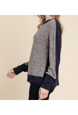 Brown Contrast Block Top