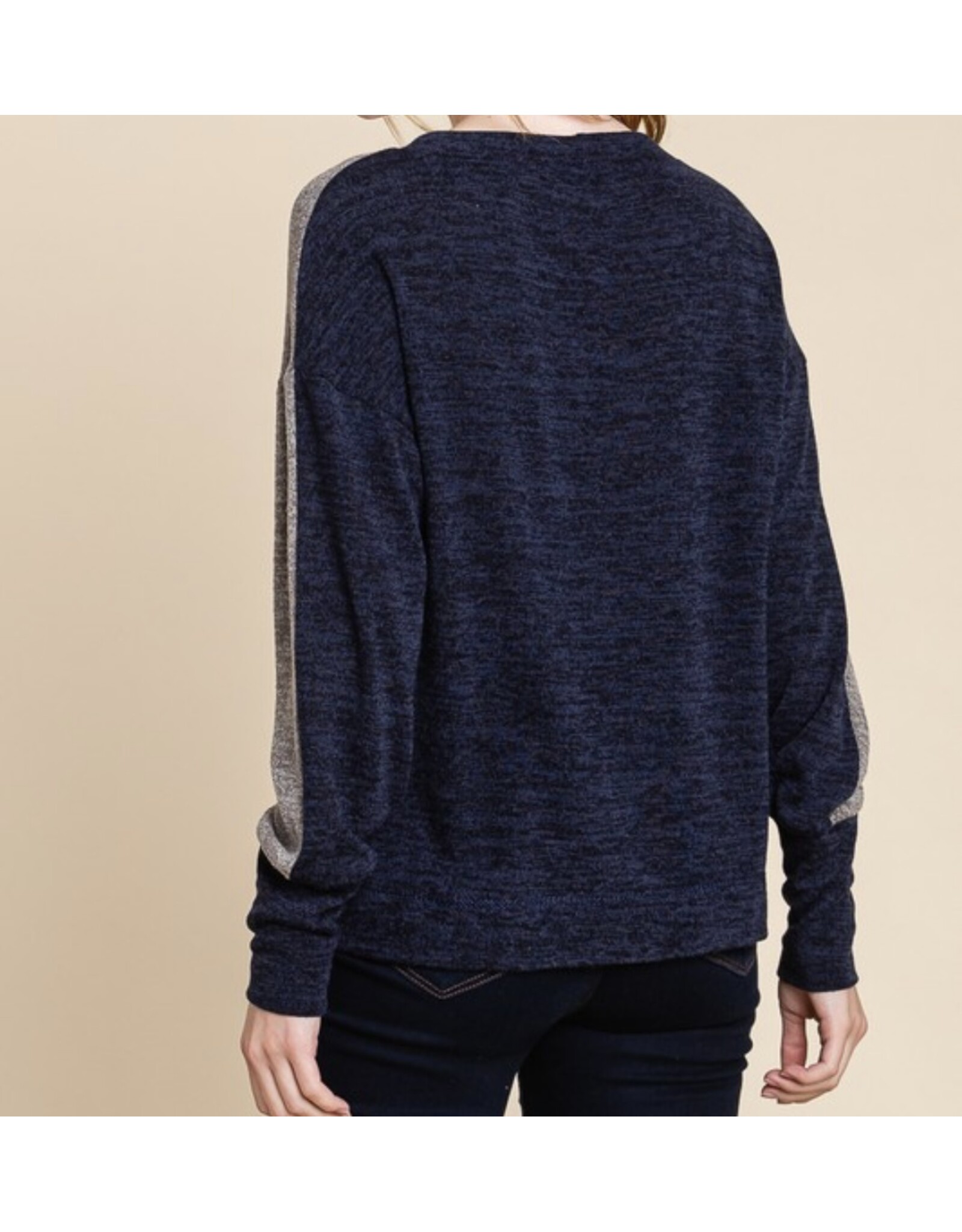 Brown Contrast Block Top