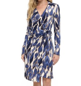 Ariella Blue print wrap dress