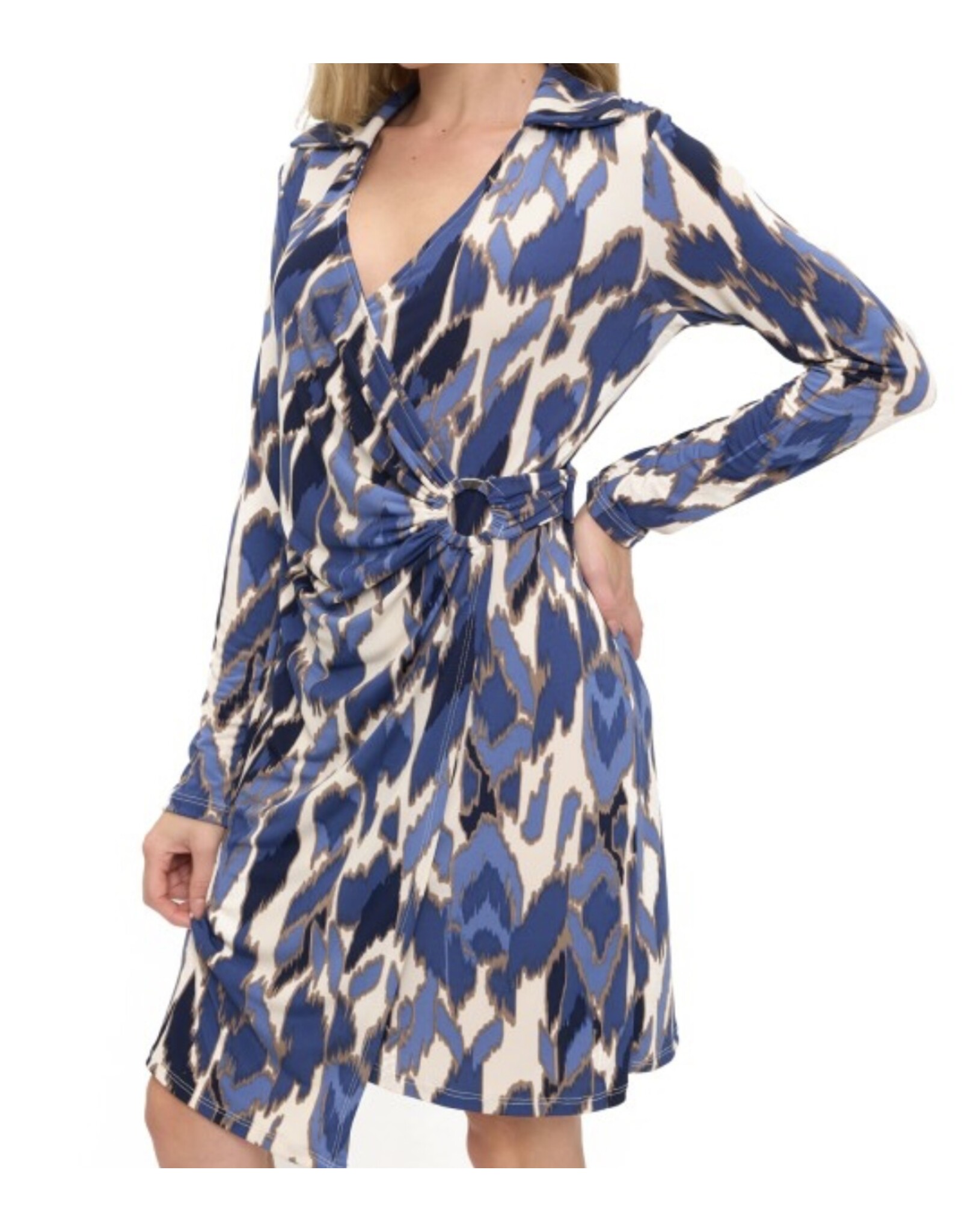 Ariella Blue print wrap dress