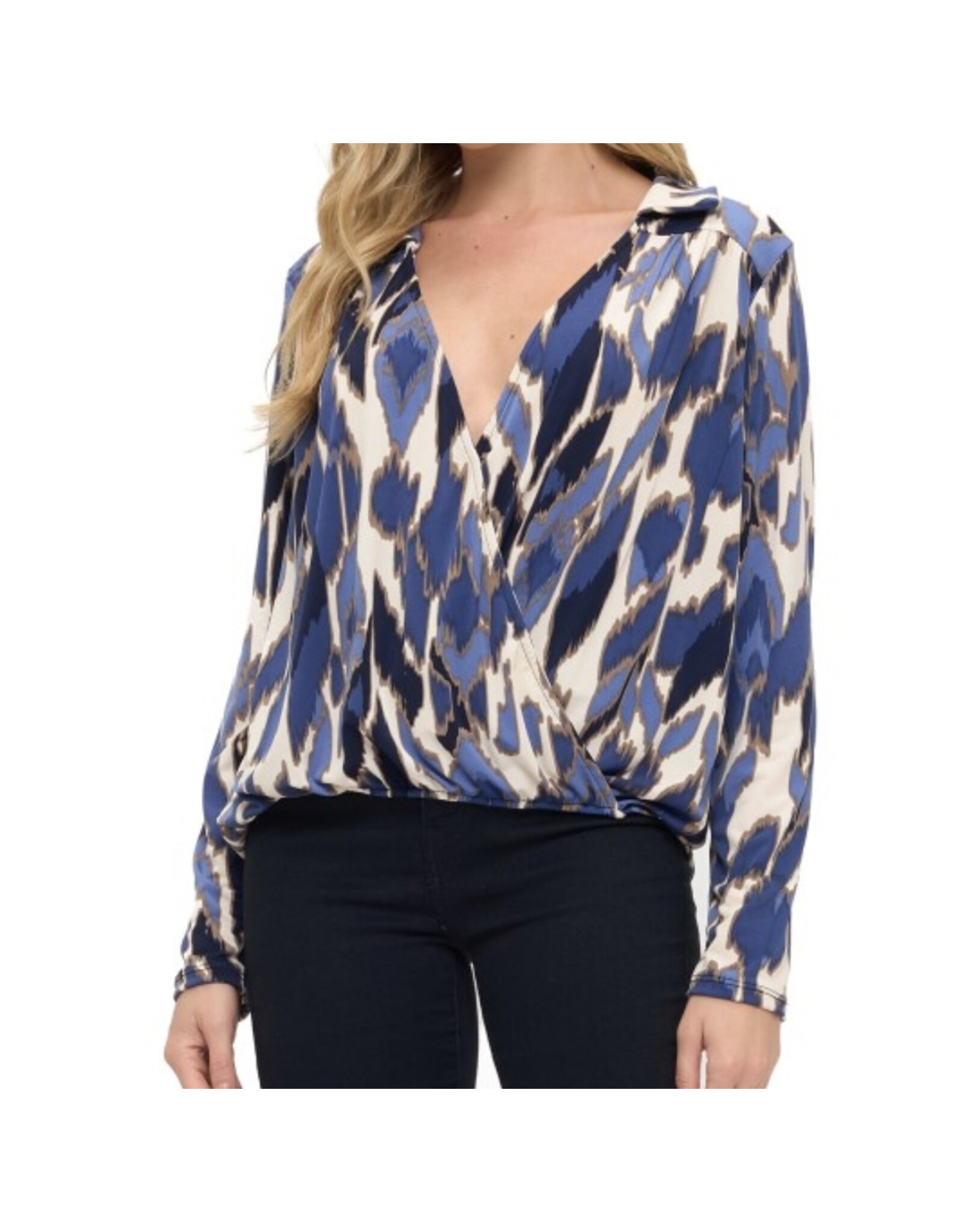 Ariella Blue abstract print top