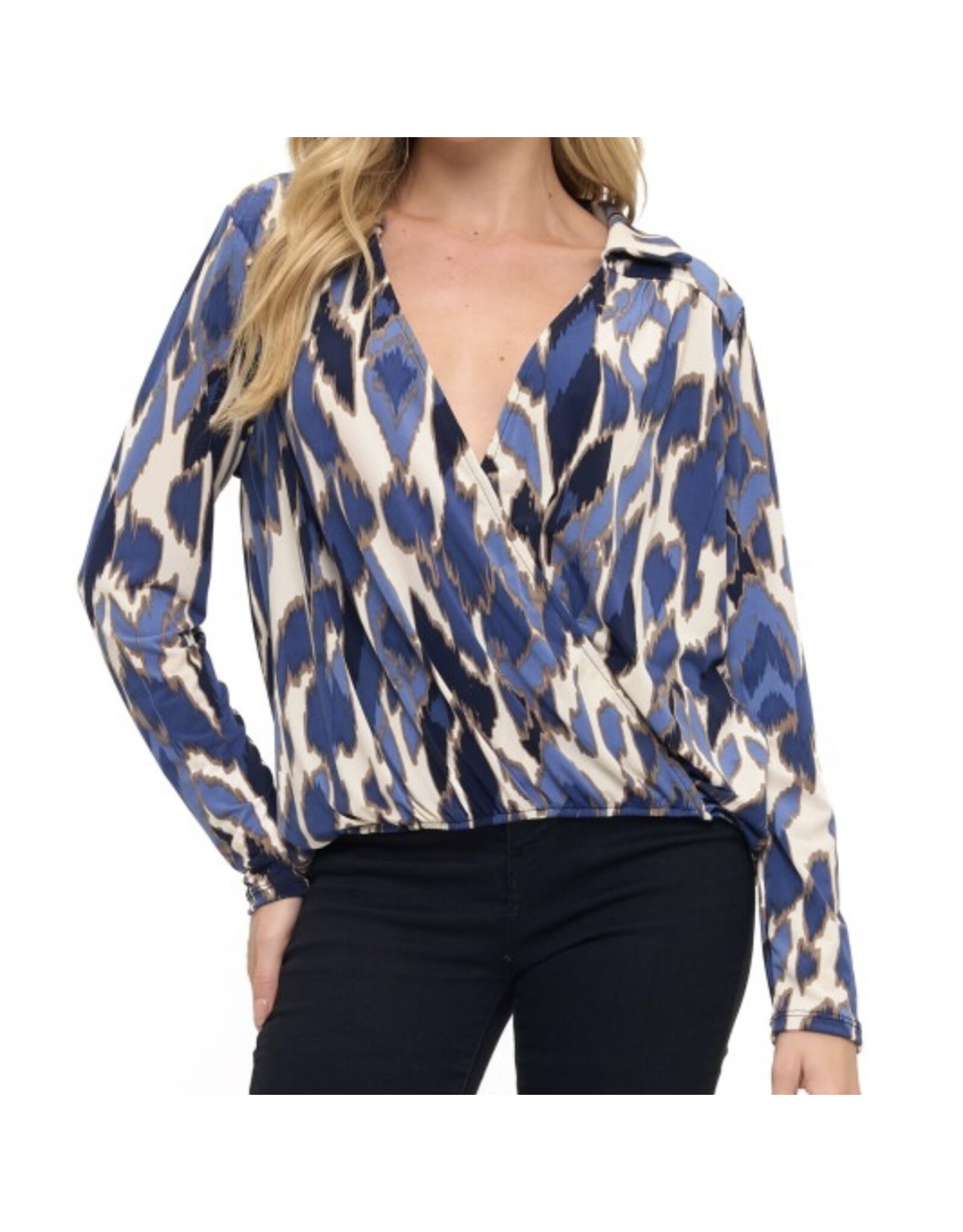 Ariella Blue abstract print top