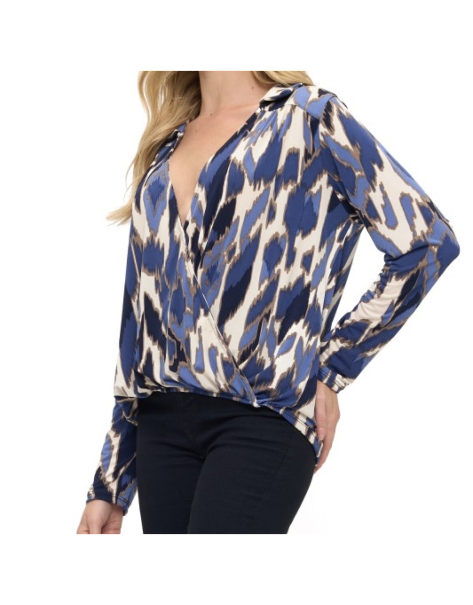 Ariella Blue abstract print top