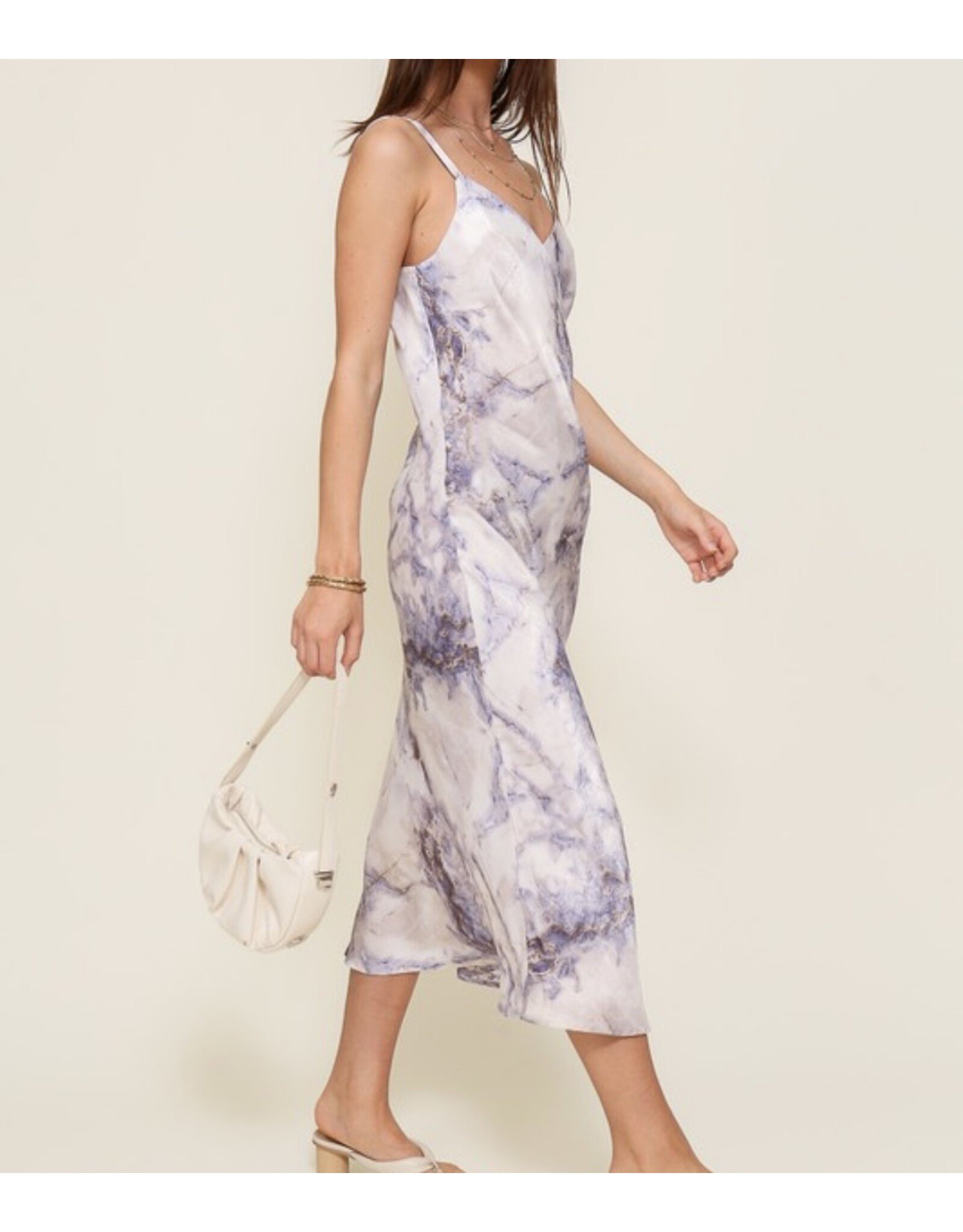 Lilac marble slip dress