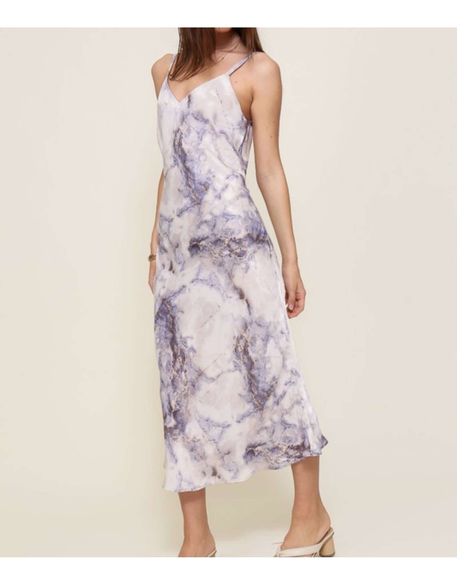 Lilac marble slip dress