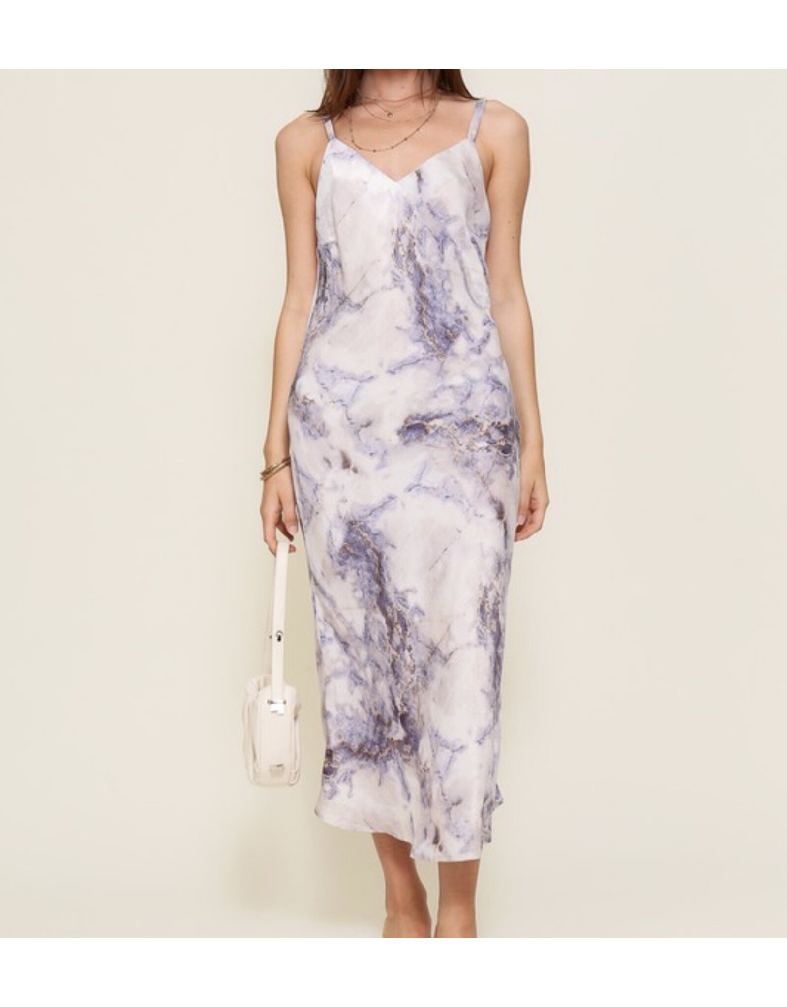Lilac marble slip dress