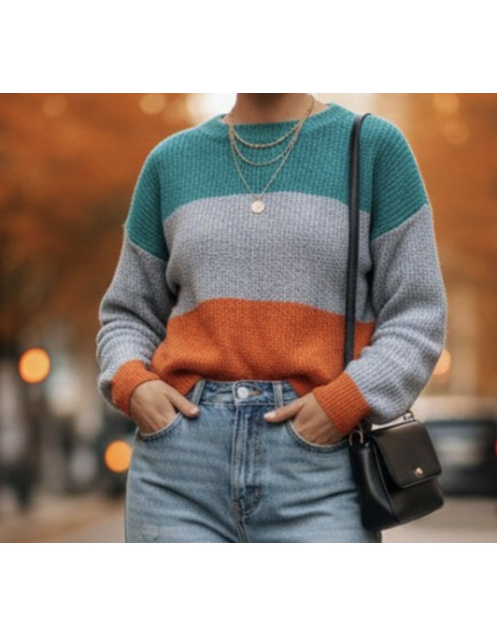 Vibrant colorblock sweater