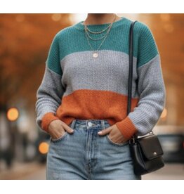 Vibrant colorblock sweater