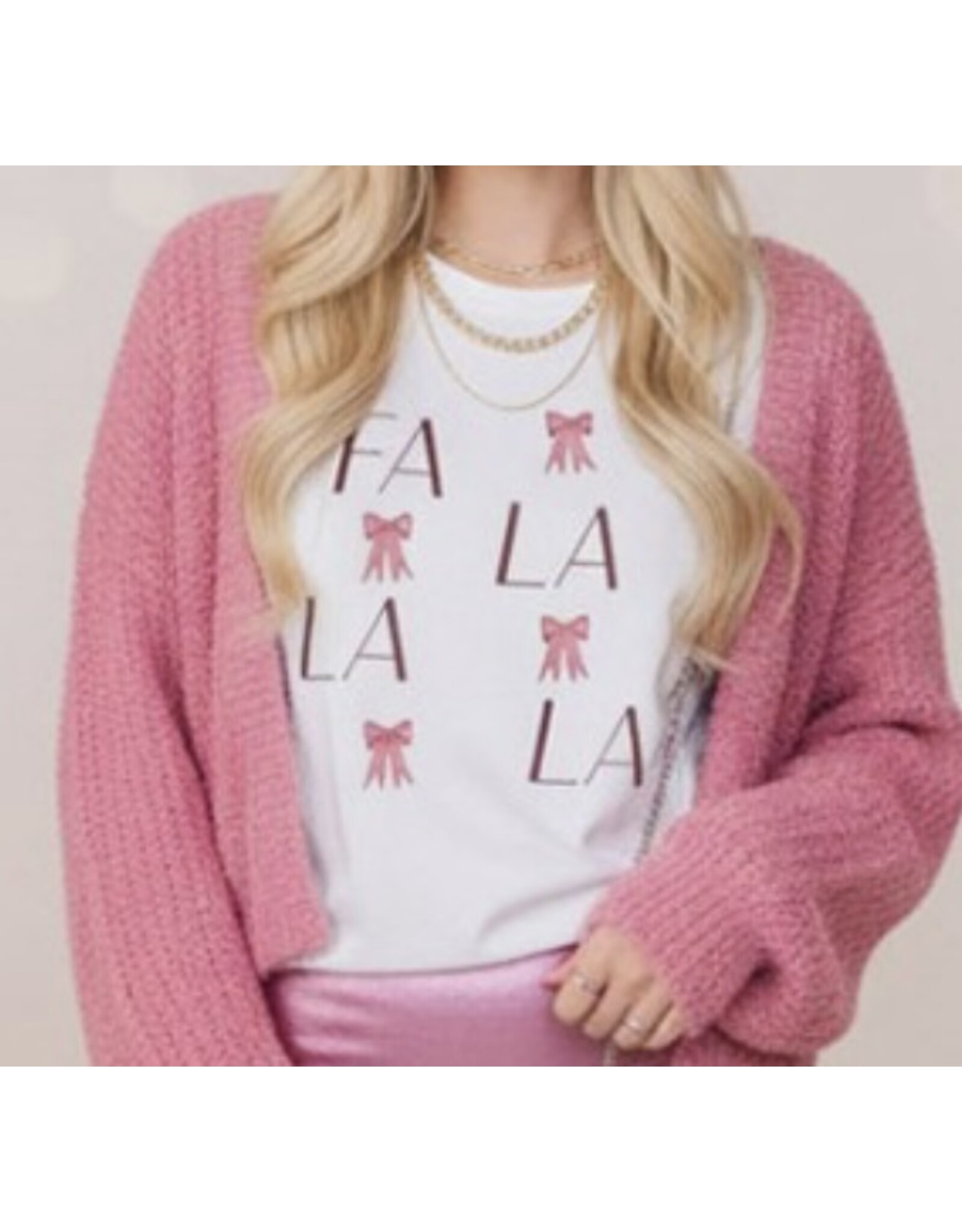 Fa La La Bow tee