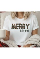 Merry & Bright plaid tee