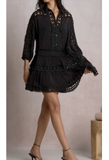 Elan elan black collared dress