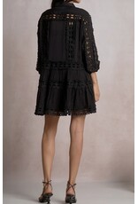 Elan elan black collared dress