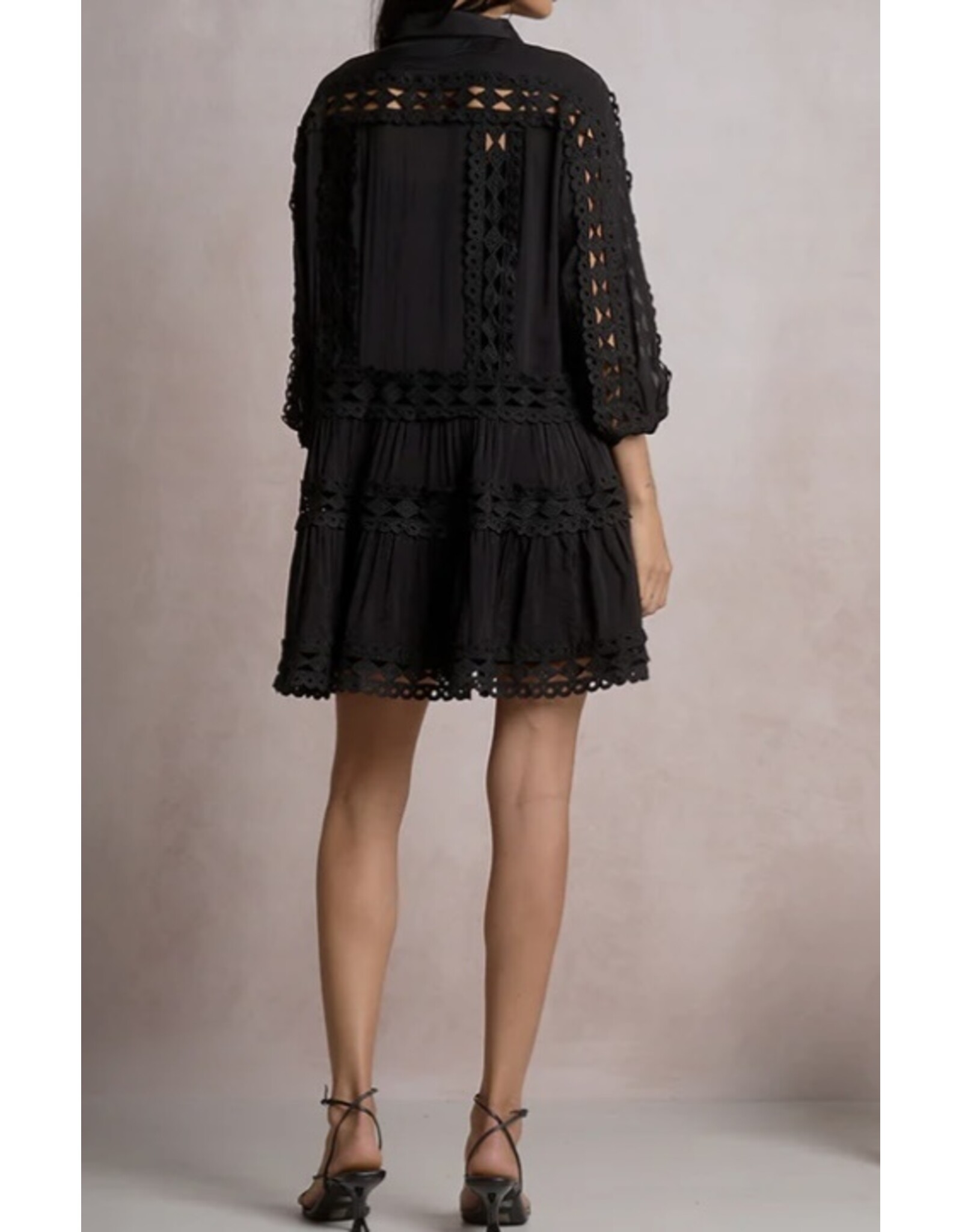 Elan elan black collared dress