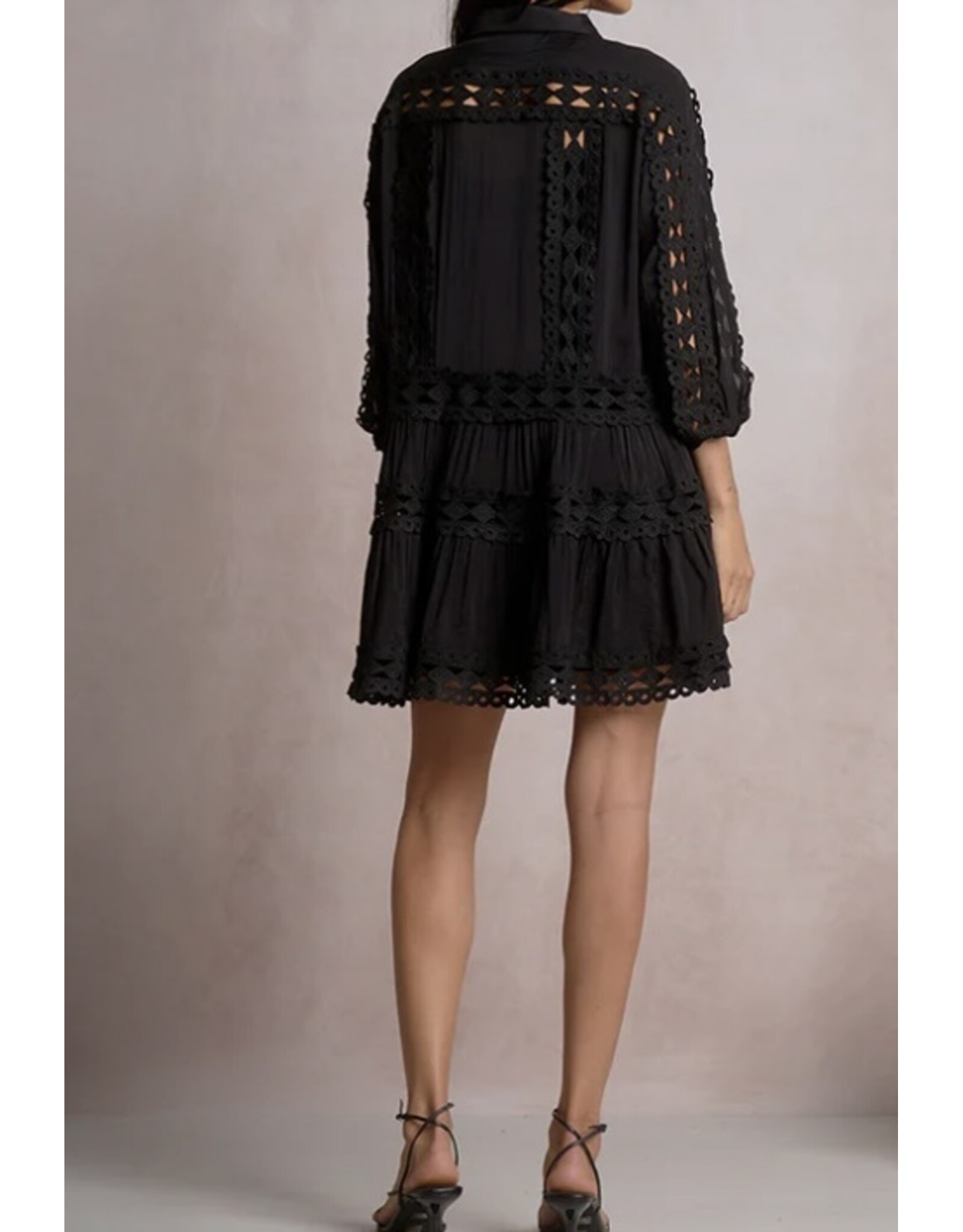 Elan elan black collared dress