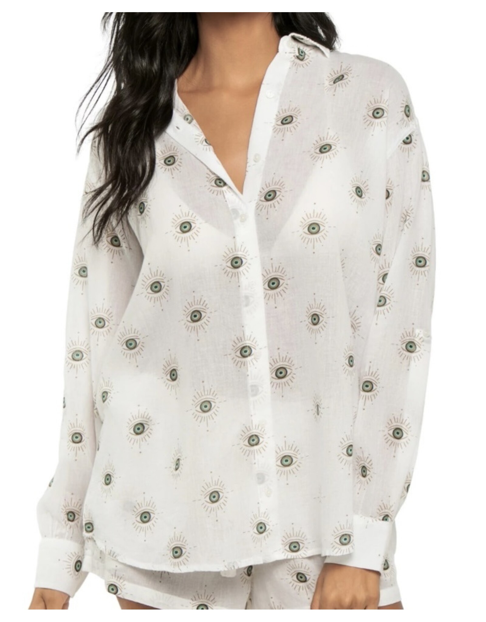 Elan elan white evil eye shirt