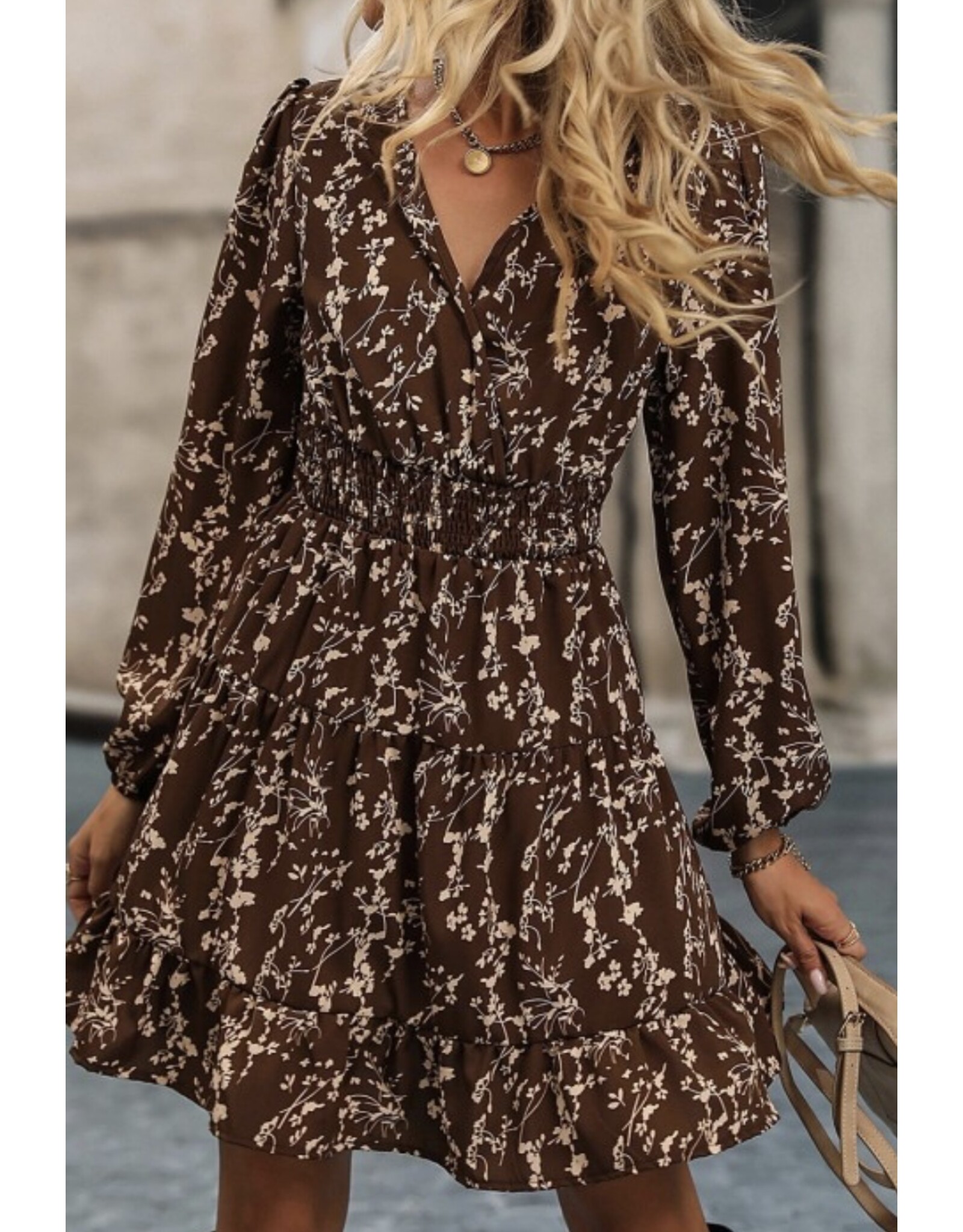 LATA Ditsy floral flared mini dress