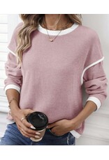 LATA Contrast trim knit sweater