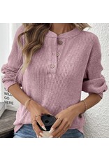 LATA Ribbed henley knit top