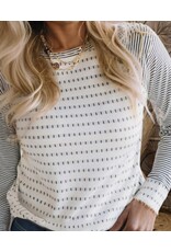 LATA Stripe patchwork long sleeve tee