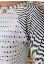 LATA Stripe patchwork long sleeve tee