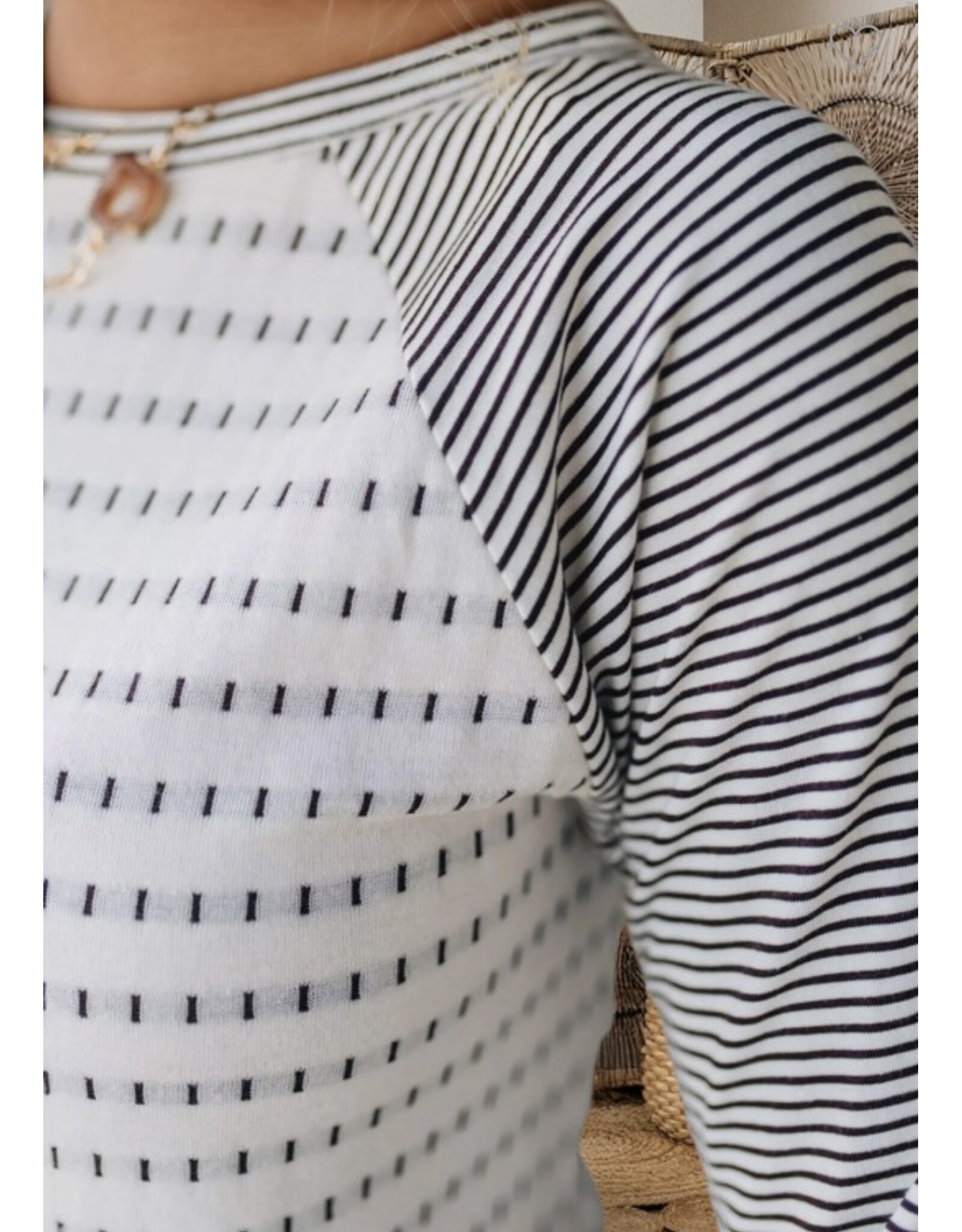 LATA Stripe patchwork long sleeve tee