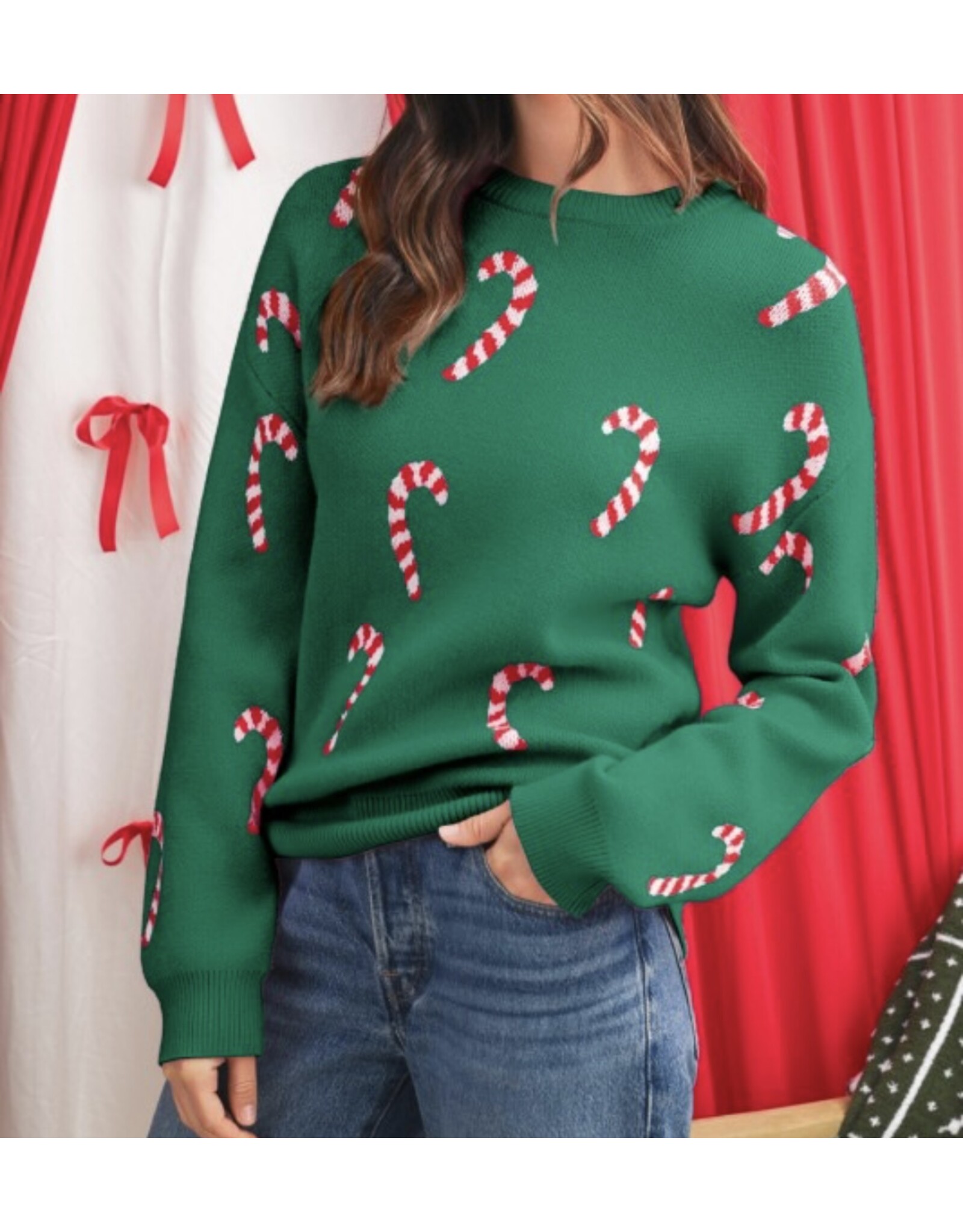 LATA Christmas Candy Cane Sweater
