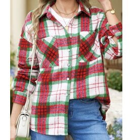 LATA Christmas Plaid Flannel Shacket
