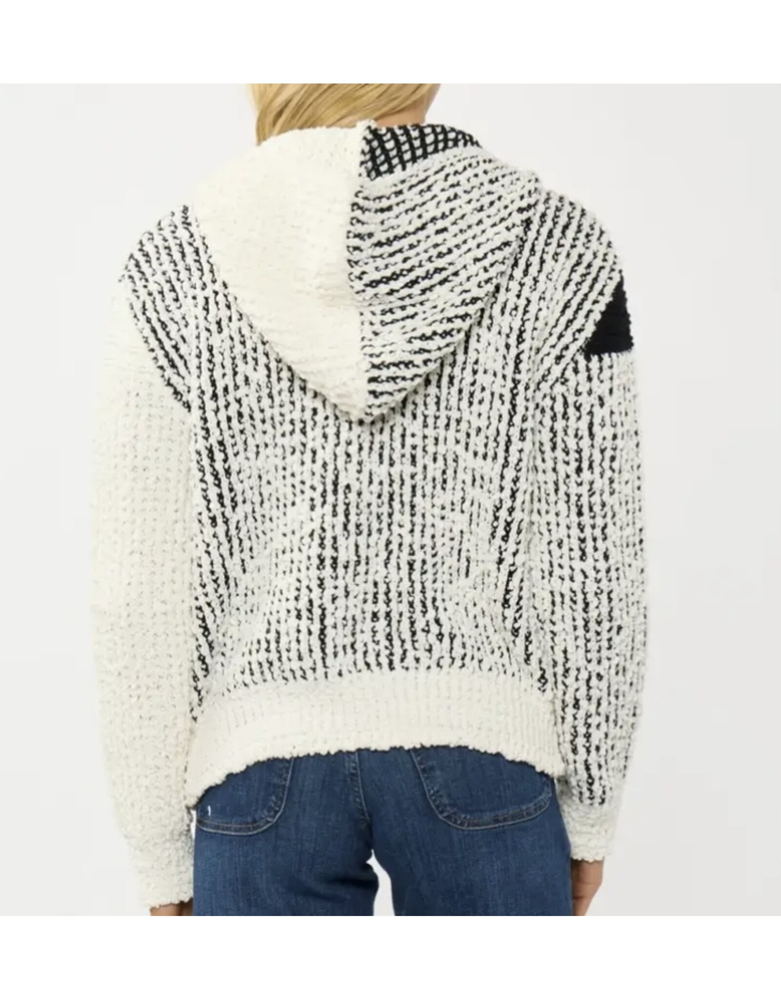 Lovestitch Cream & Black Popcorn Knit Sweater