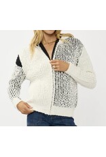 Lovestitch Cream & Black Popcorn Knit Sweater
