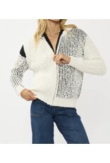 Lovestitch Cream & Black Popcorn Knit Sweater