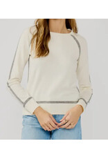 Lovestitch Cream/Gray Contrast Stitch Crew