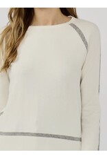 Lovestitch Cream/Gray Contrast Stitch Crew