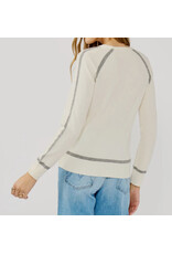 Lovestitch Cream/Gray Contrast Stitch Crew