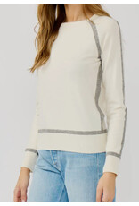Lovestitch Cream/Gray Contrast Stitch Crew