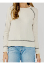Lovestitch Cream/Gray Contrast Stitch Crew