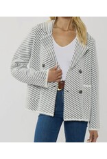 Lovestitch Chevron stripe button up sweater