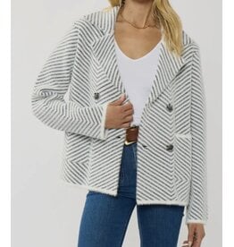 Lovestitch Chevron stripe button up sweater