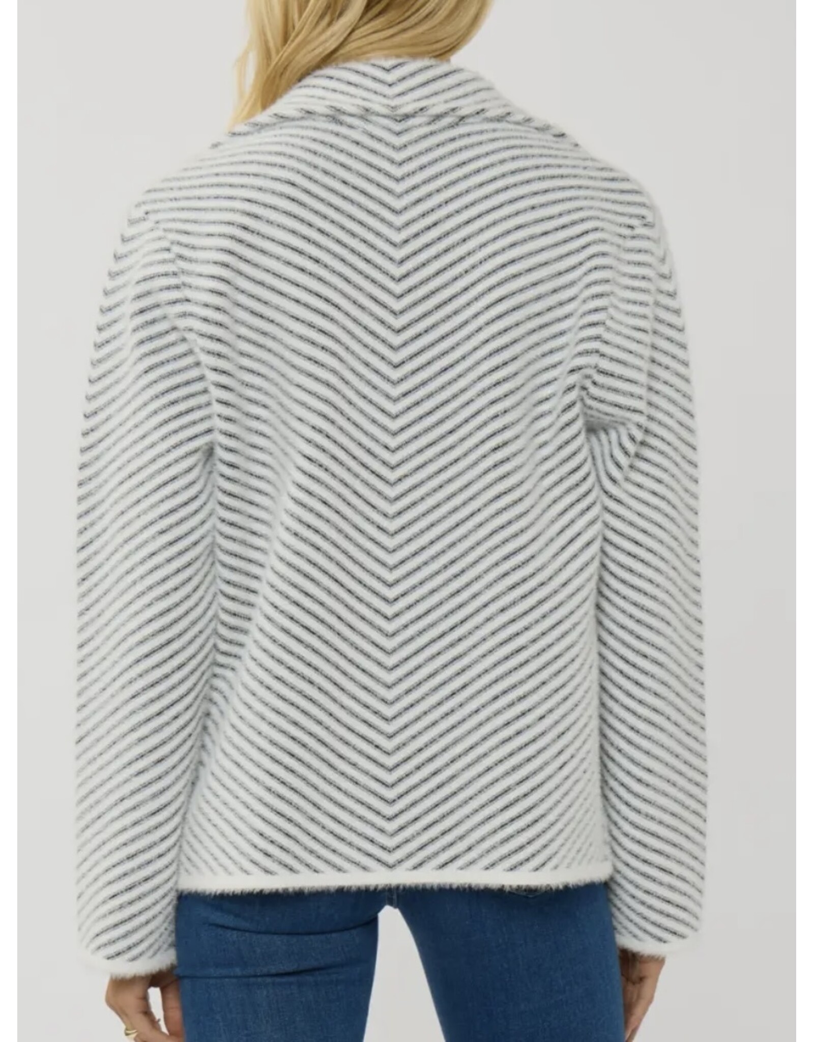 Lovestitch Chevron stripe button up sweater