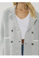 Lovestitch Chevron stripe button up sweater