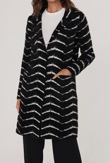 Fuzzy Chevron Long Cardigan Jacket