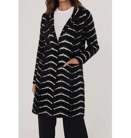 Fuzzy Chevron Long Cardigan Jacket