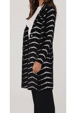Fuzzy Chevron Long Cardigan Jacket