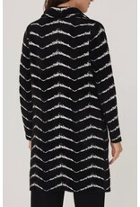 Fuzzy Chevron Long Cardigan Jacket