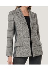 Plaid Patchwork Single-Breasted Blazer