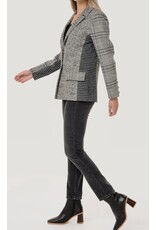 Plaid Patchwork Single-Breasted Blazer